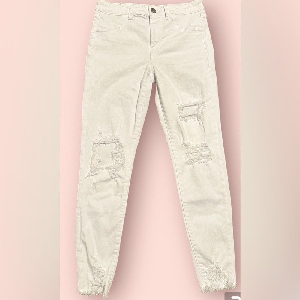Ladies size 8 American Eagle Jeggins White
